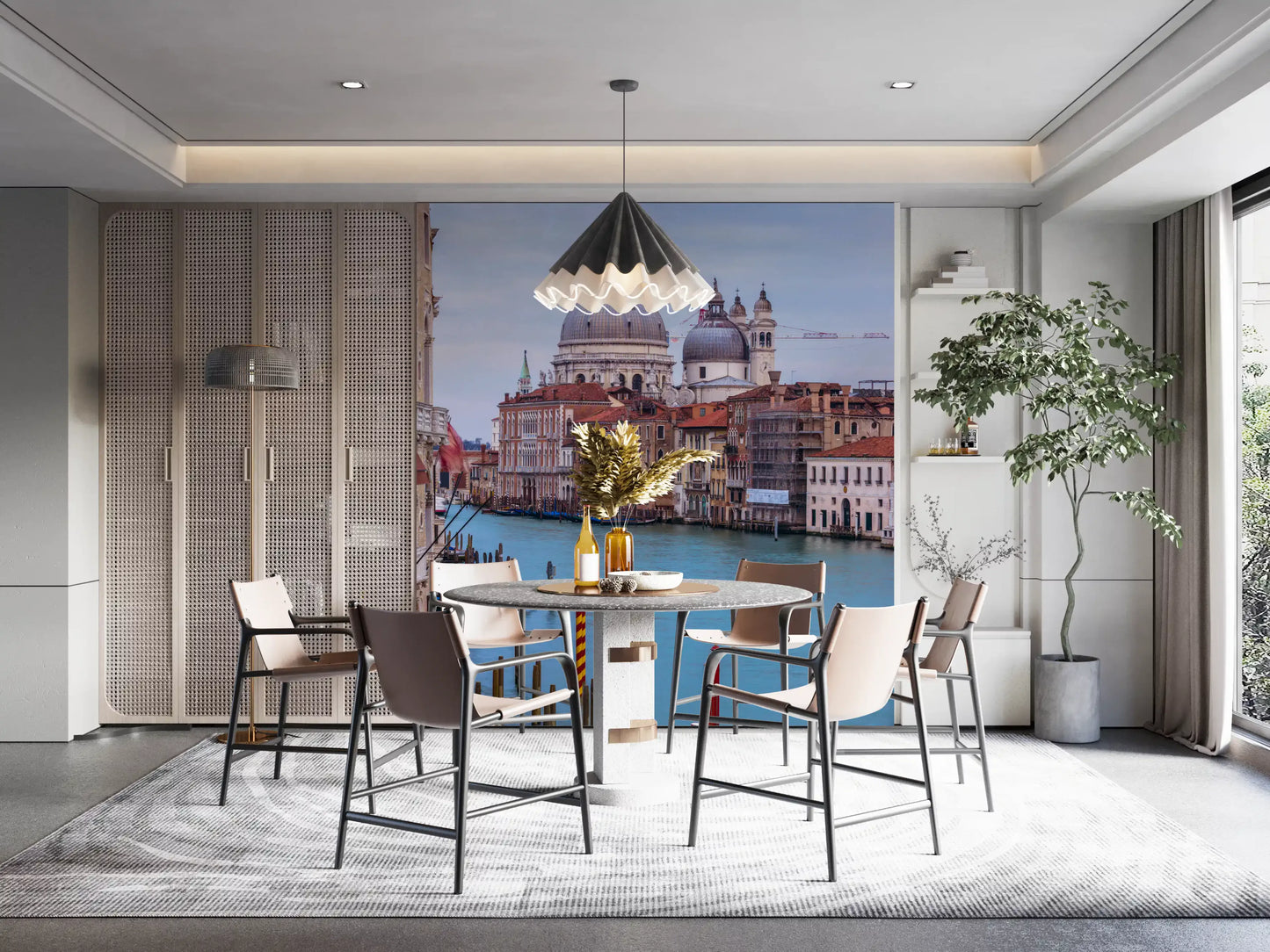 Historic Italian Waterway Scene Wall Mural