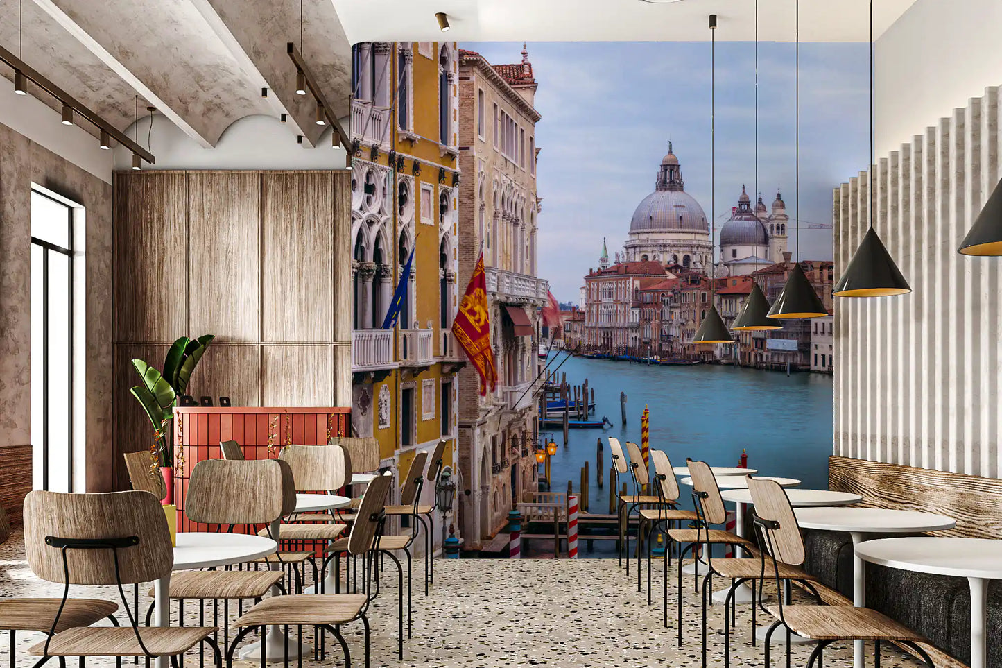 Historic Italian Waterway Scene Wall Mural
