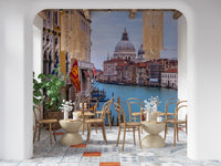 Historic Italian Waterway Scene Wall Mural