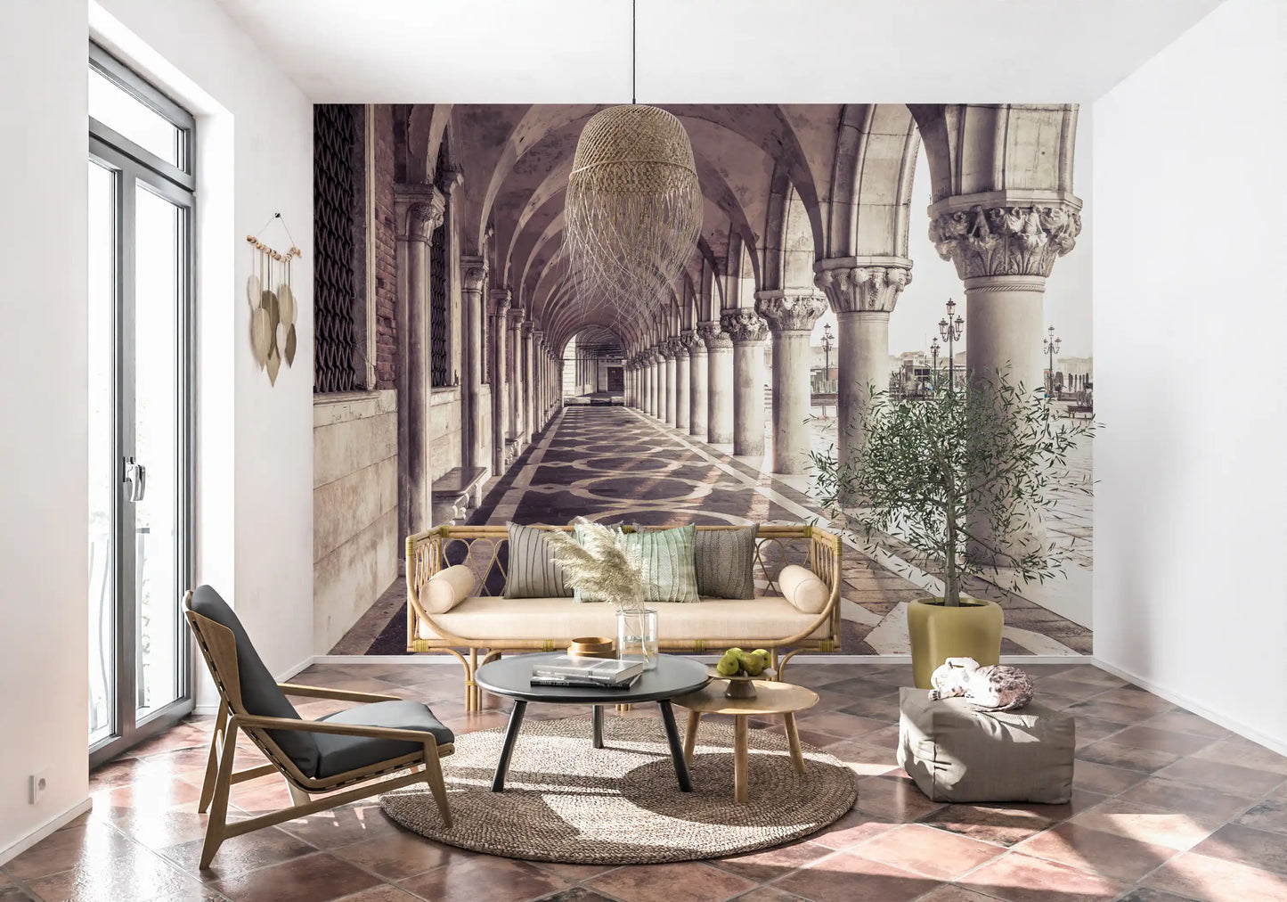 Grand Italian Stone Archway Wall Mural