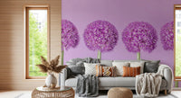 Symmetrical Lavender Floral Spheres Wall Mural