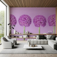 Symmetrical Lavender Floral Spheres Wall Mural
