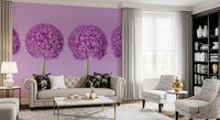 Symmetrical Lavender Floral Spheres Wall Mural