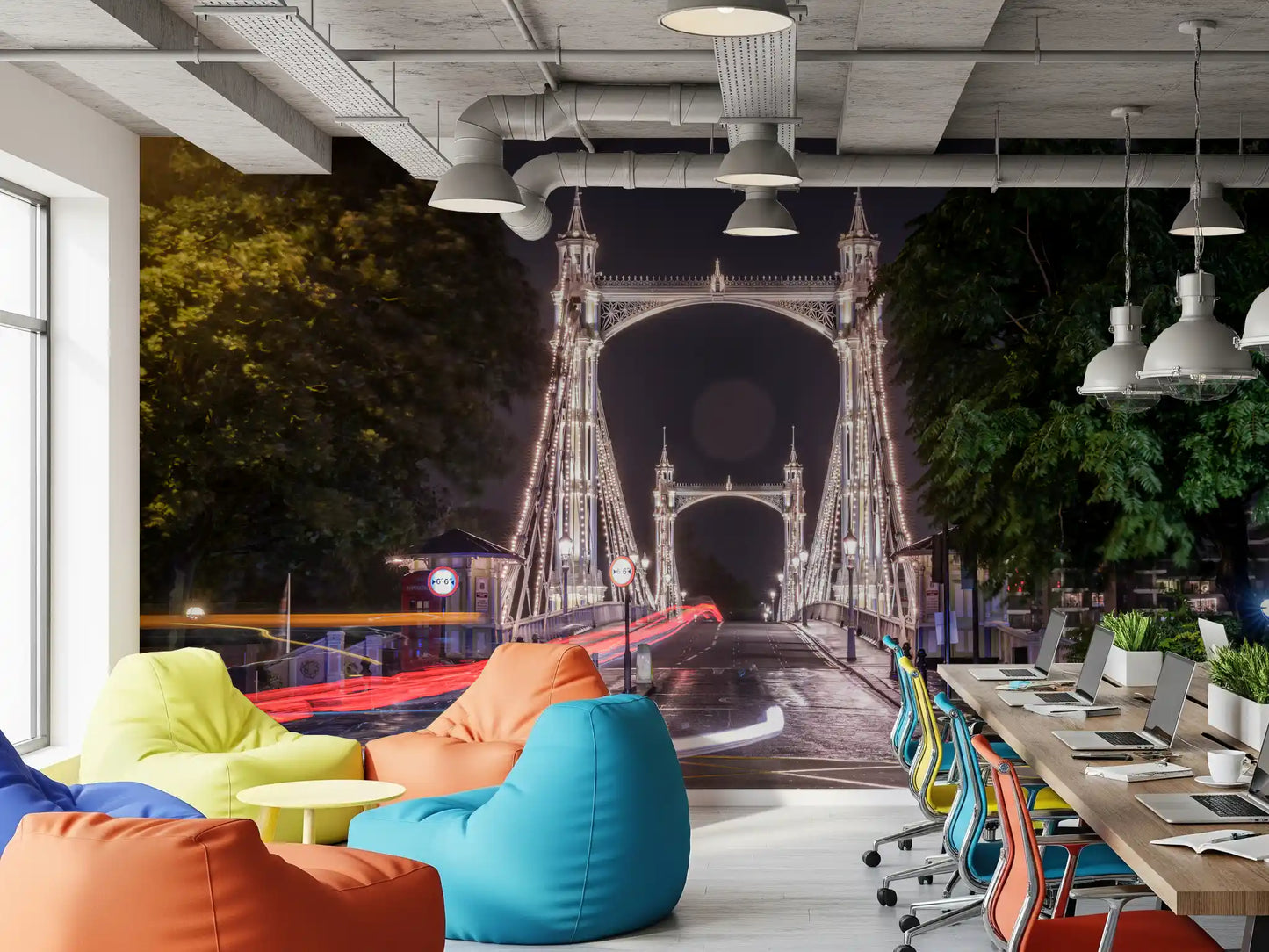 Metropolitan Bridge Light Trails Wall Mural