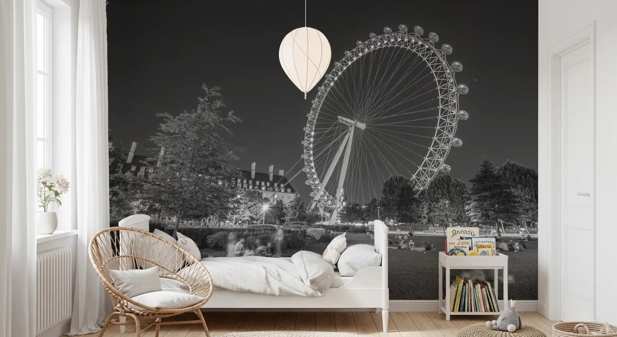 Evening Park Riverside Landmark Wall Mural