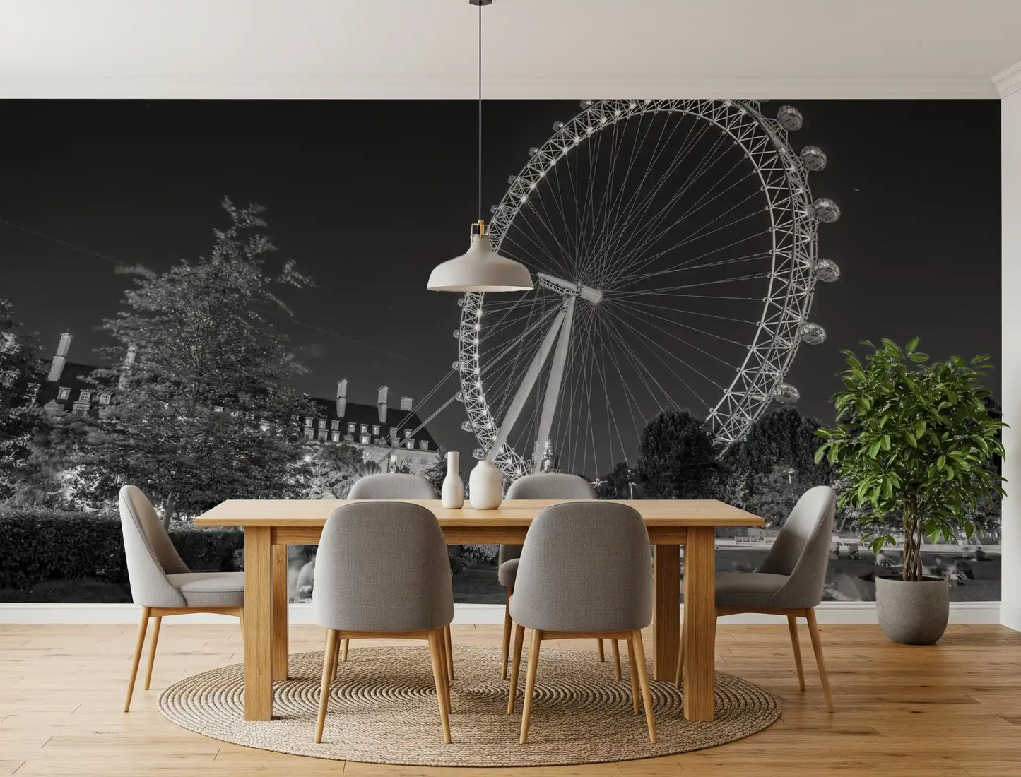 Evening Park Riverside Landmark Wall Mural