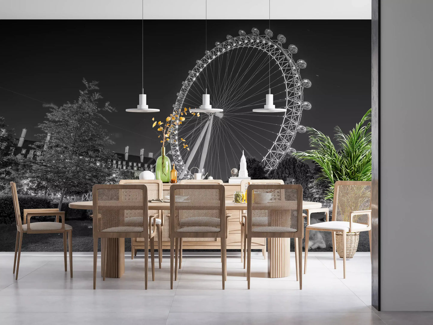 Evening Park Riverside Landmark Wall Mural