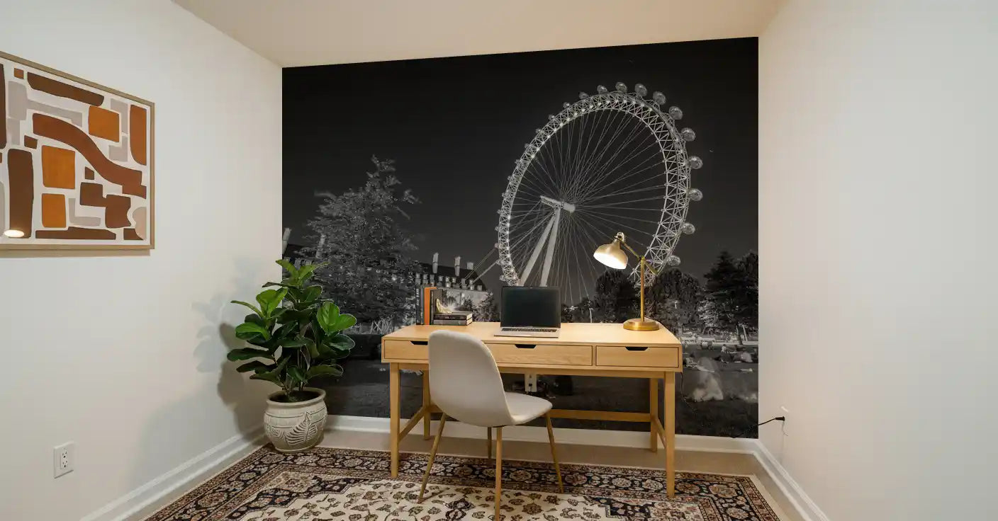 Evening Park Riverside Landmark Wall Mural
