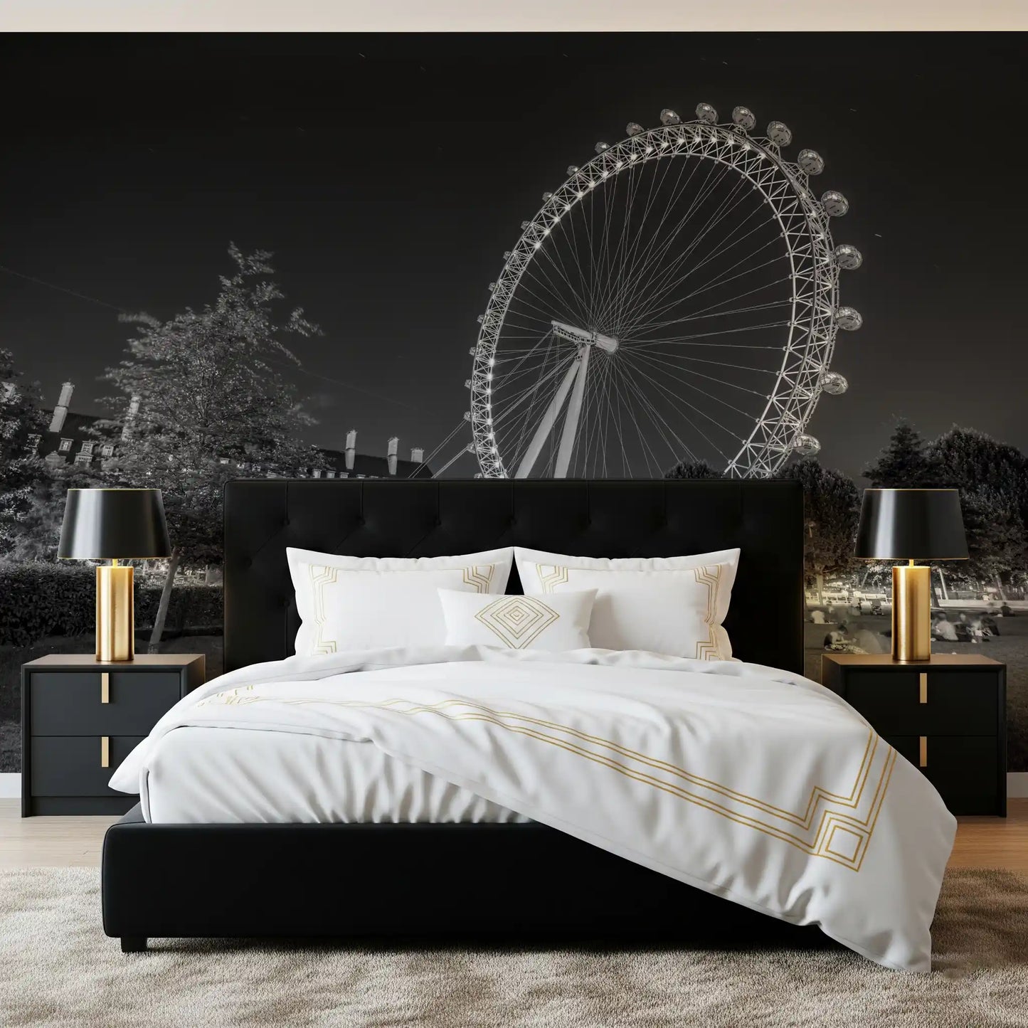 Evening Park Riverside Landmark Wall Mural