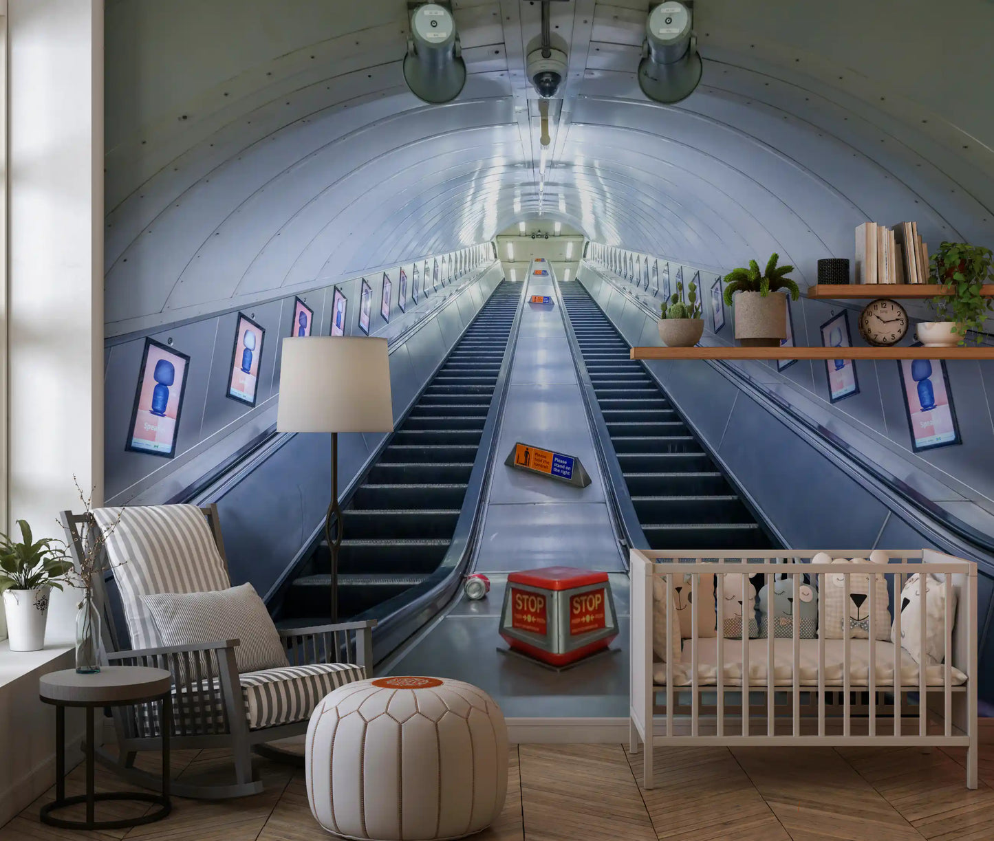 Industrial Transit Symmetry Wall Mural