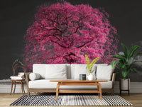 Surreal Magenta Foliage Landscape Wall Mural