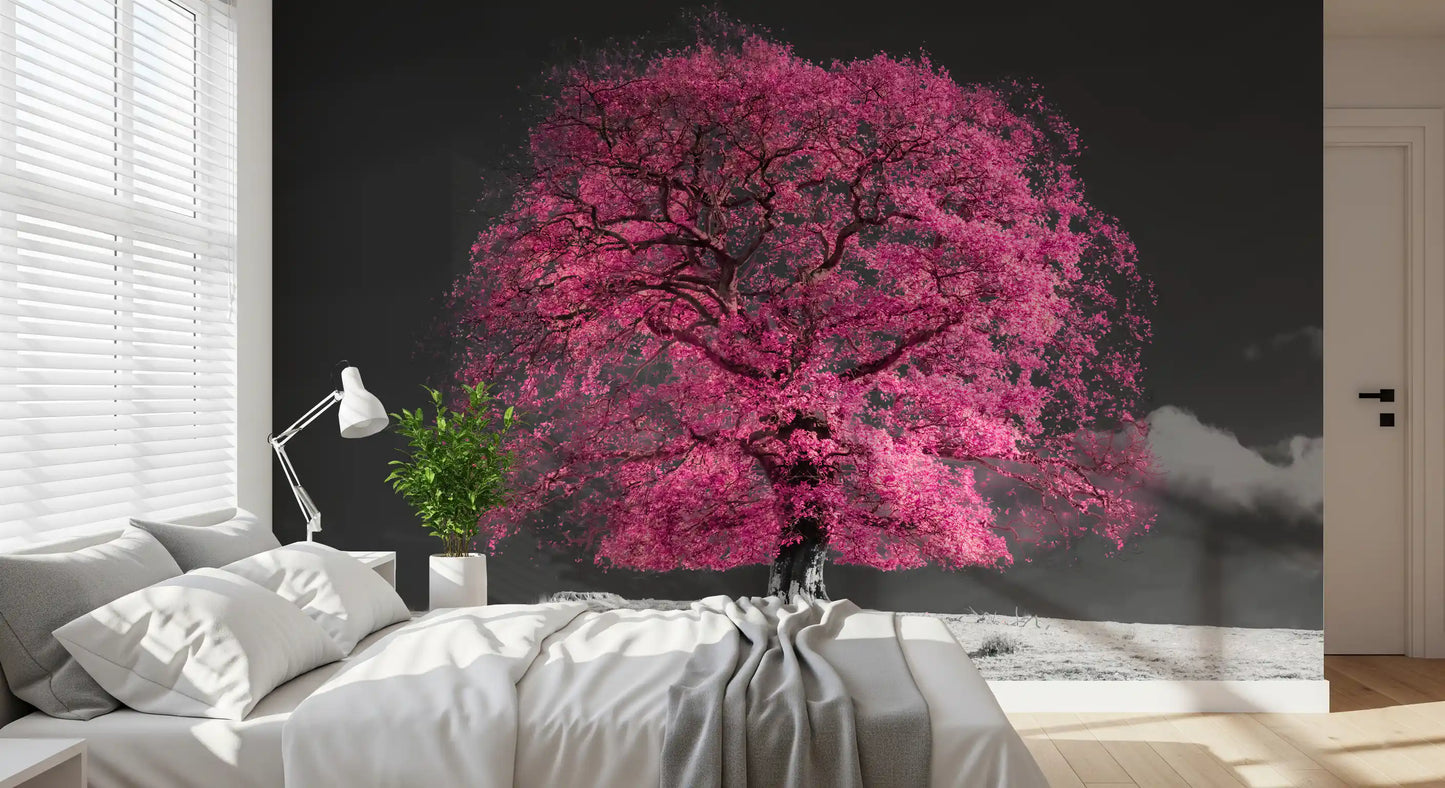 Surreal Magenta Foliage Landscape Wall Mural
