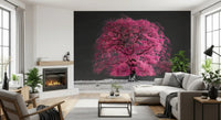 Surreal Magenta Foliage Landscape Wall Mural