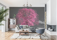 Surreal Magenta Foliage Landscape Wall Mural