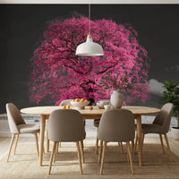 Surreal Magenta Foliage Landscape Wall Mural