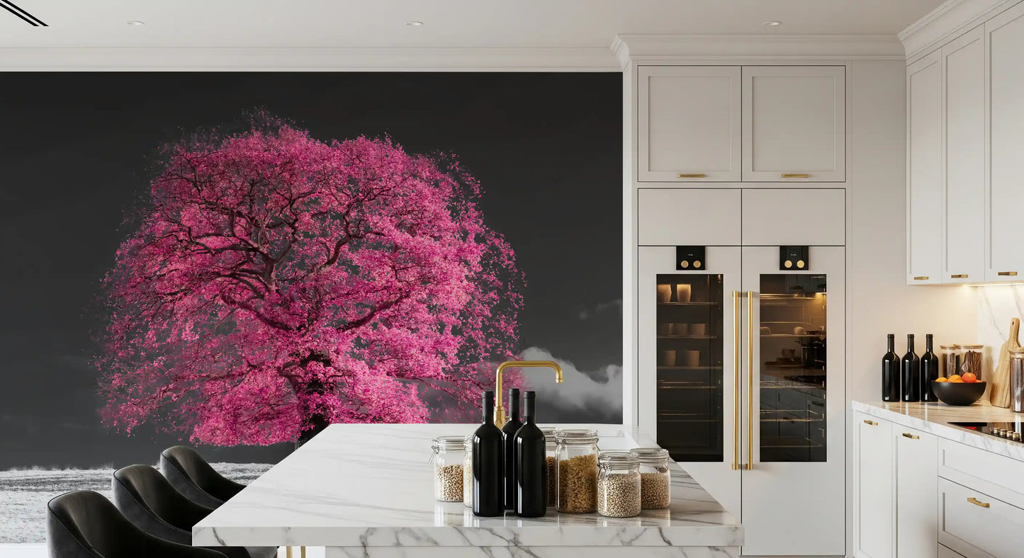 Surreal Magenta Foliage Landscape Wall Mural