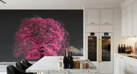 Surreal Magenta Foliage Landscape Wall Mural