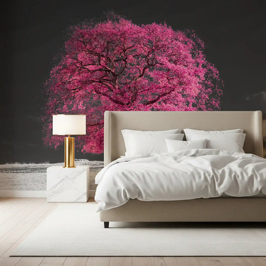 Surreal Magenta Foliage Landscape Wall Mural