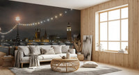 Big Ben and Westminster glow in this Thames Riverfront wall mural scene GD12841
