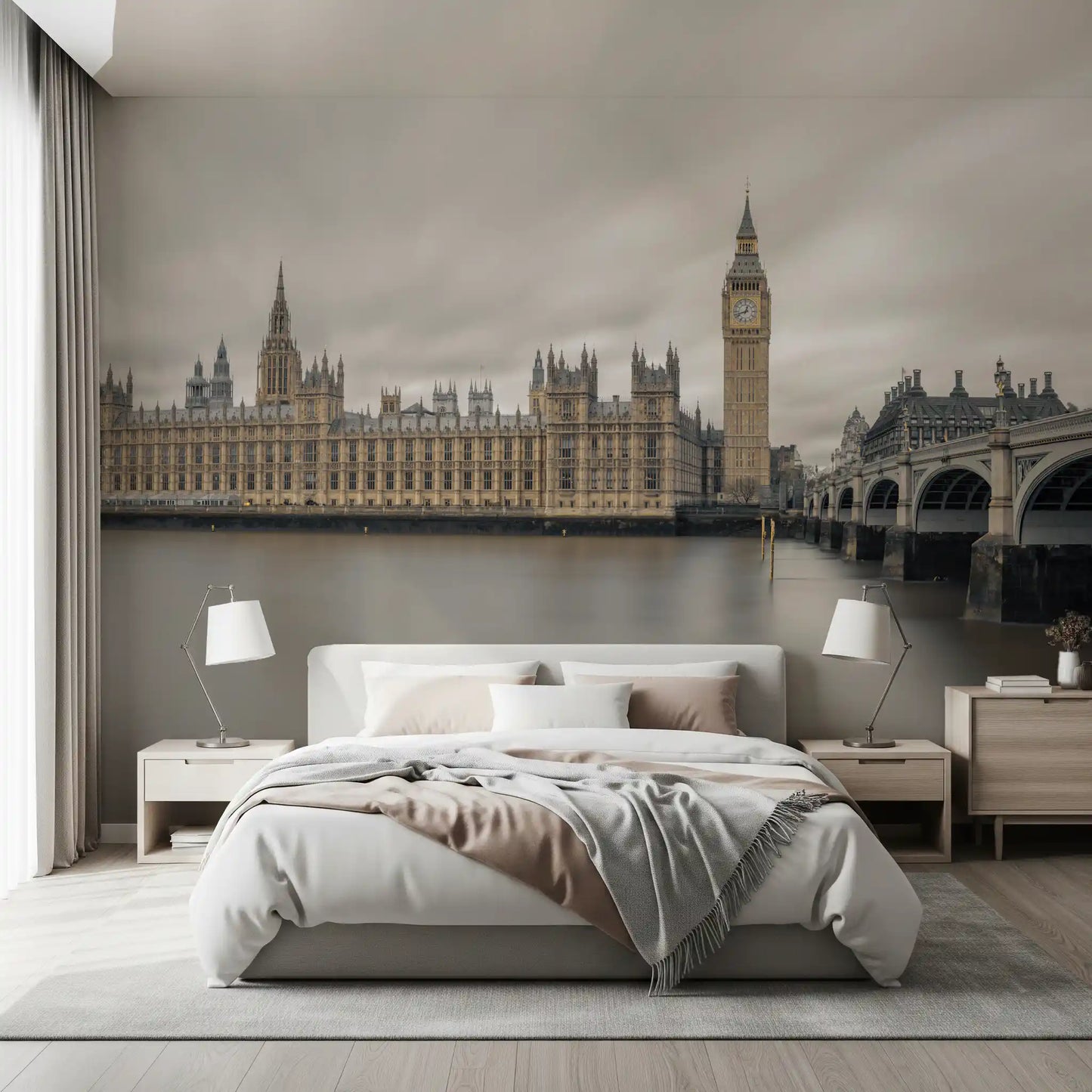 Westminster Big Ben Atmospheric View Wall Mural