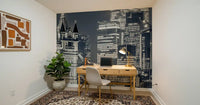 Monochrome Metropolitan Bridge View Wall Mural