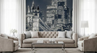 Monochrome Metropolitan Bridge View Wall Mural