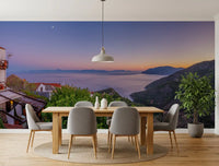 Mediterranean Twilight Village Vista Wall Mural