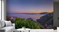 Mediterranean Twilight Village Vista Wall Mural