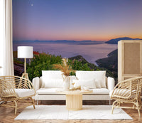 Mediterranean Twilight Village Vista Wall Mural