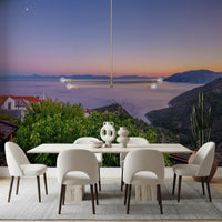 Mediterranean Twilight Village Vista Wall Mural