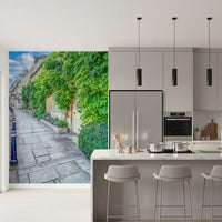 Rustic Stone Path and Climbing Ivy Wall Mural