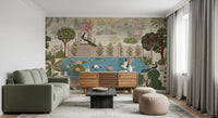 Serene Lotus Pond and Pavilion Vista Wall Mural