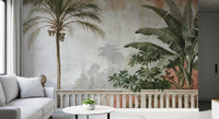 Vintage Coastal Garden Balustrade Wall Mural