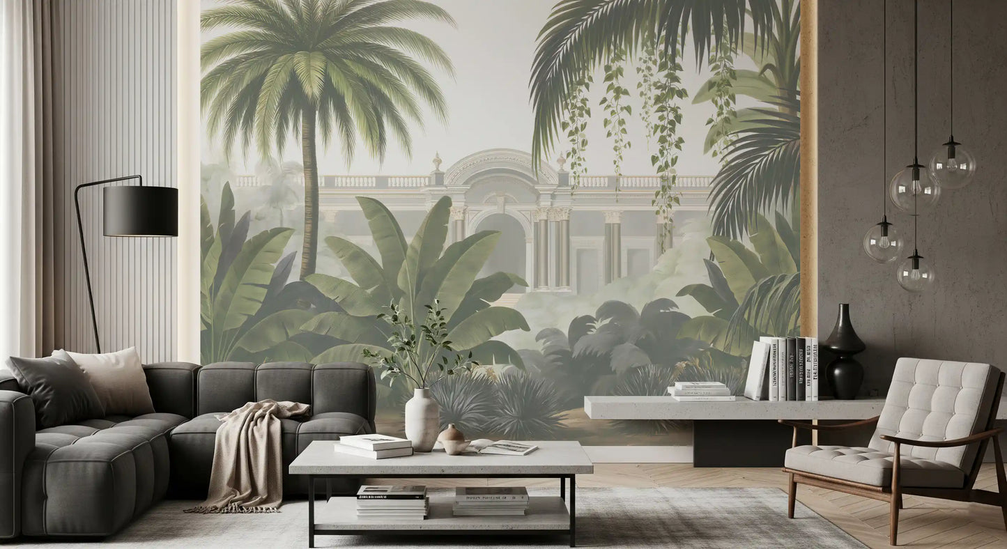 Neoclassical Tropical Garden Retreat Wall Mural