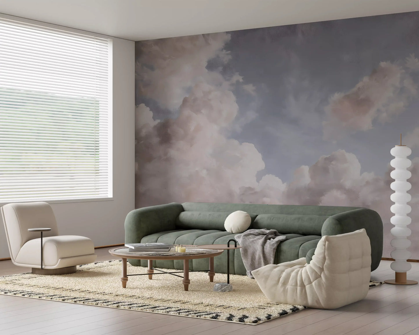 Ethereal Drift Painted Sky Wall Mural