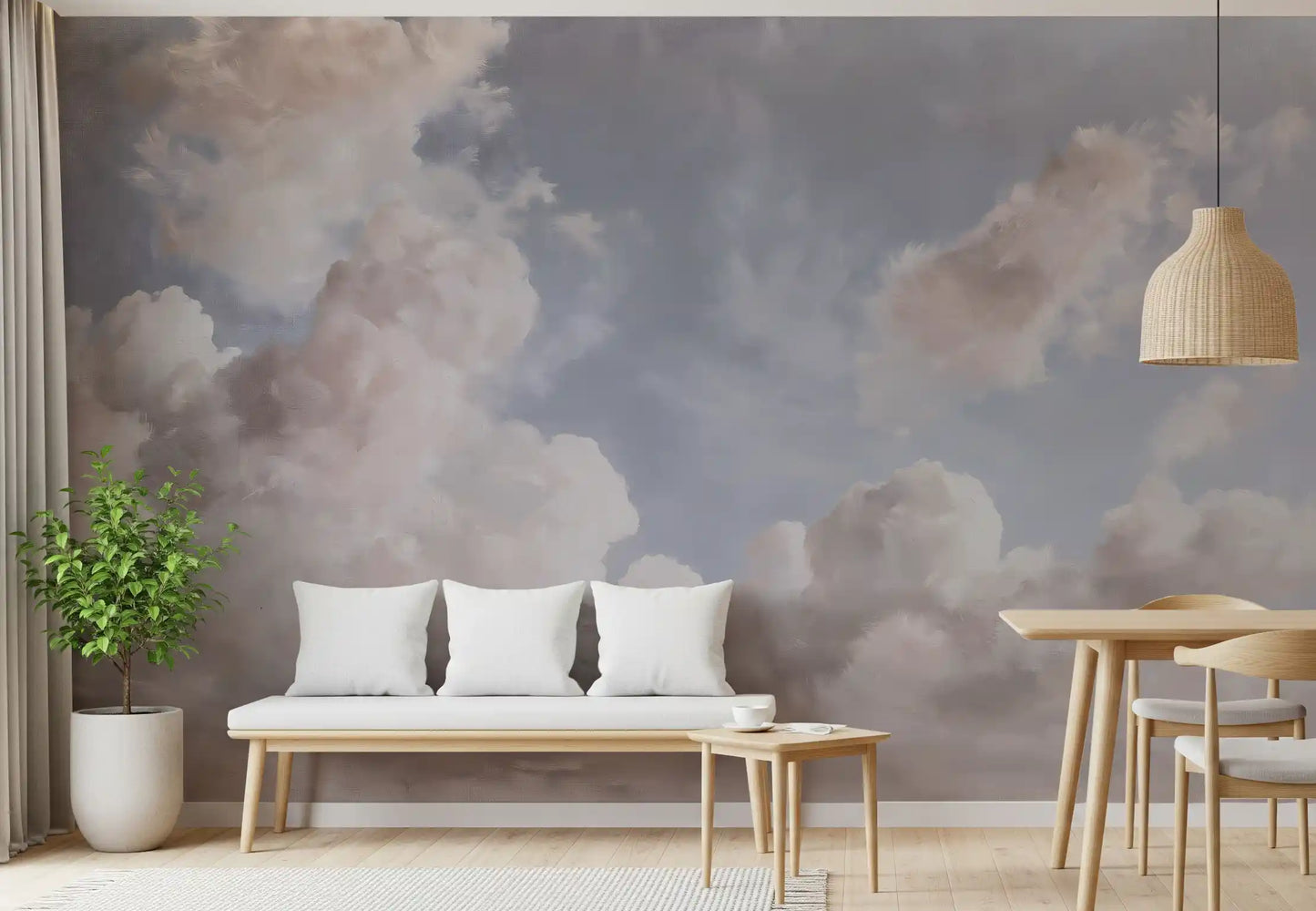 Ethereal Drift Painted Sky Wall Mural
