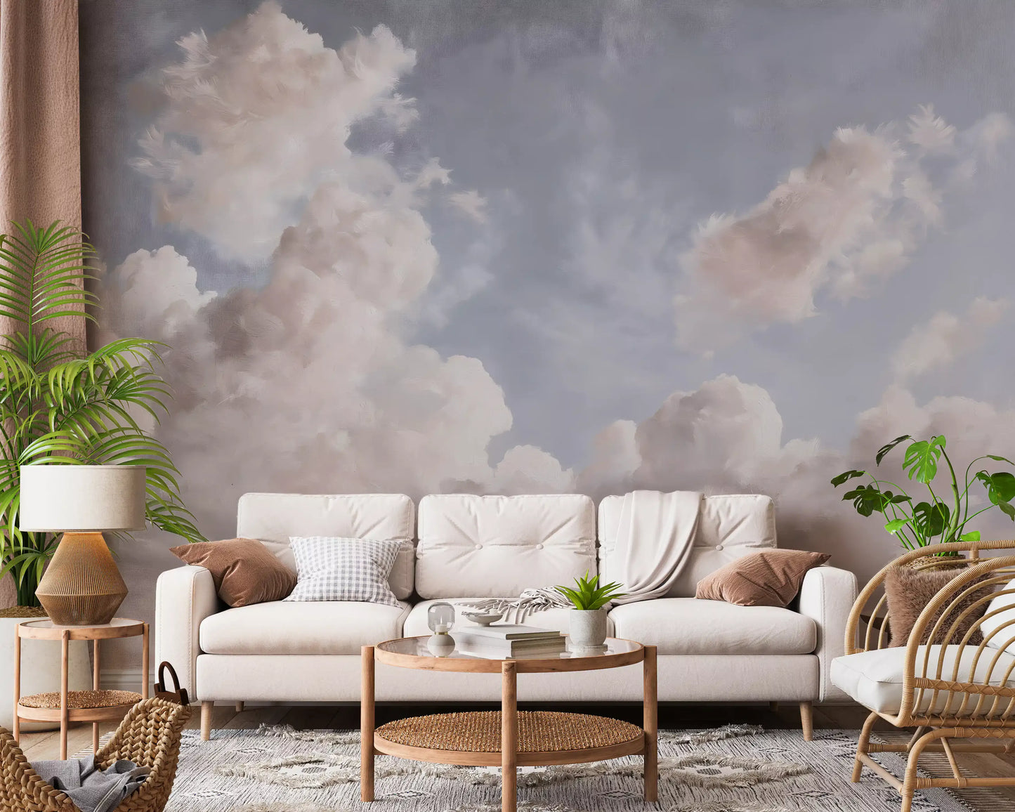 Ethereal Drift Painted Sky Wall Mural