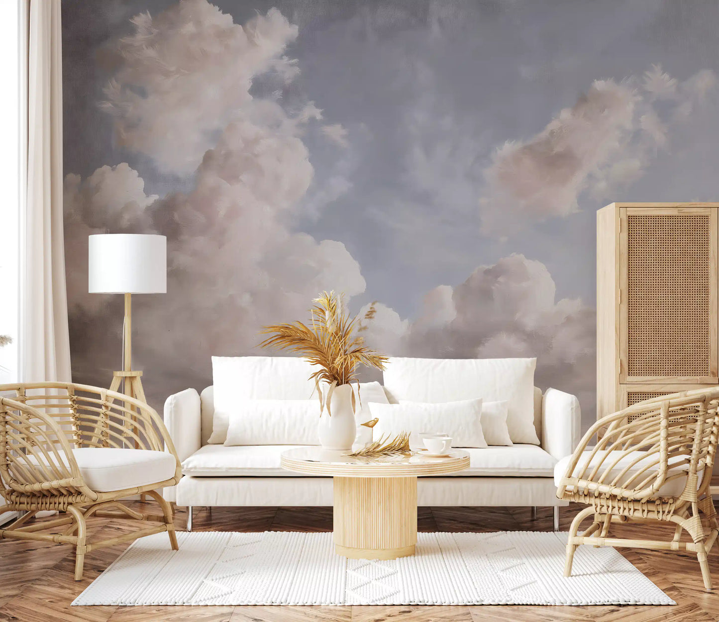 Ethereal Drift Painted Sky Wall Mural