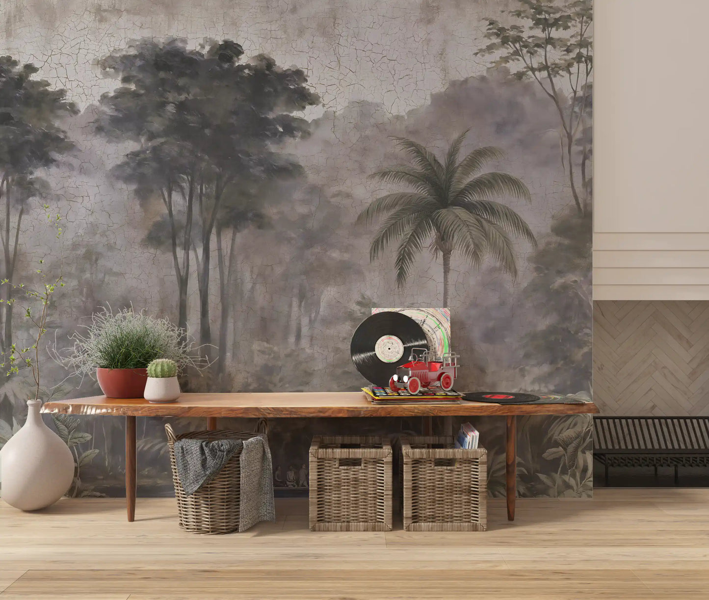 Misty River Expedition Scene Wall Mural