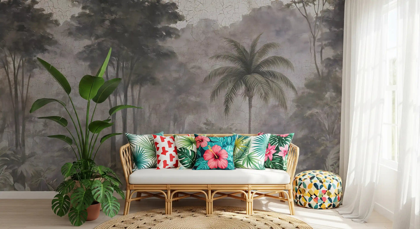 Misty River Expedition Scene Wall Mural