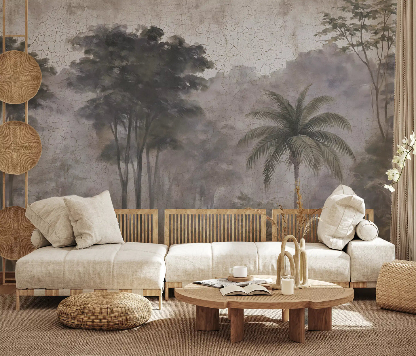 Misty River Expedition Scene Wall Mural