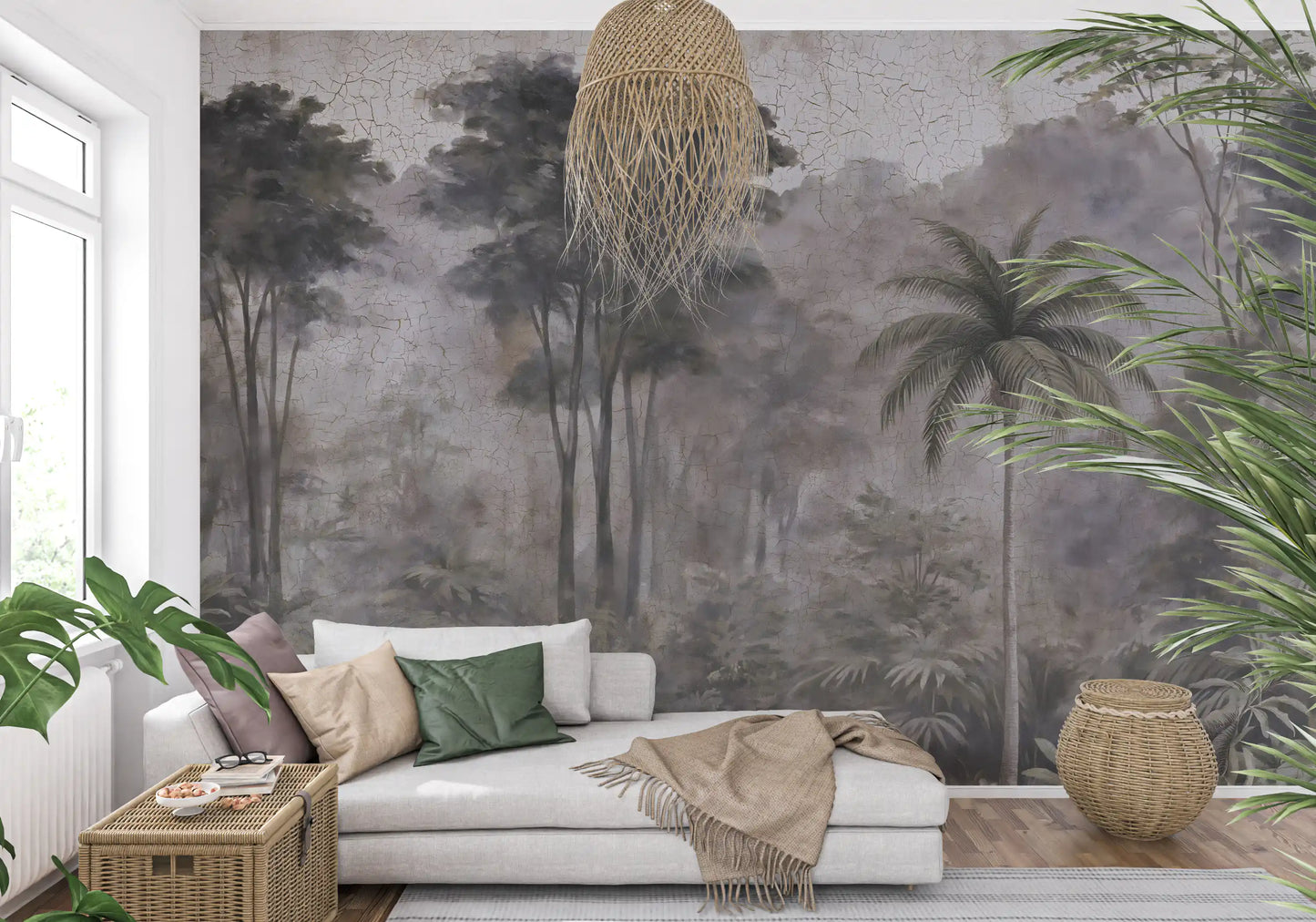 Misty River Expedition Scene Wall Mural