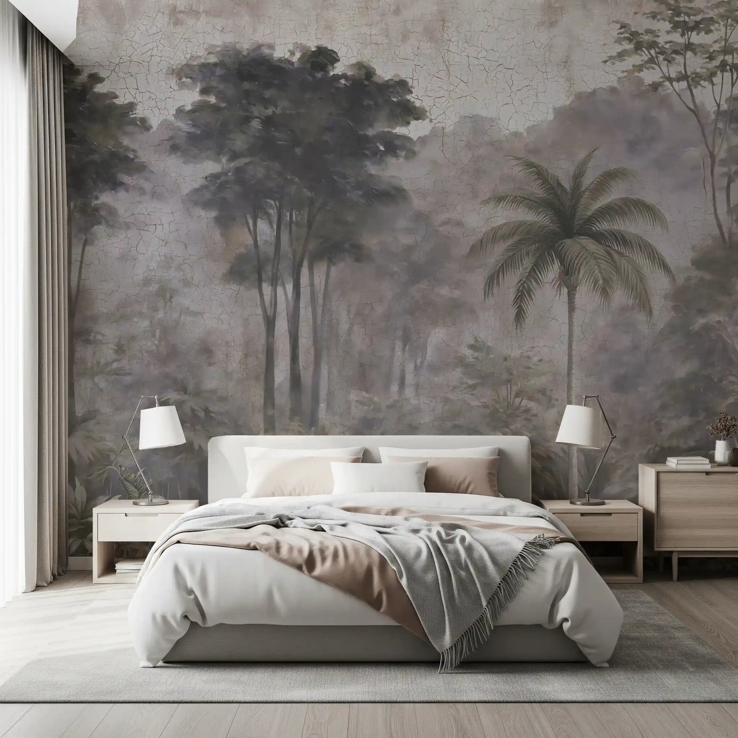 Misty River Expedition Scene Wall Mural