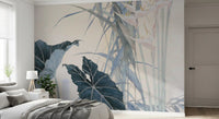 Serene Tropical Botanical Illustration Wall Mural