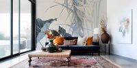 Serene Tropical Botanical Illustration Wall Mural