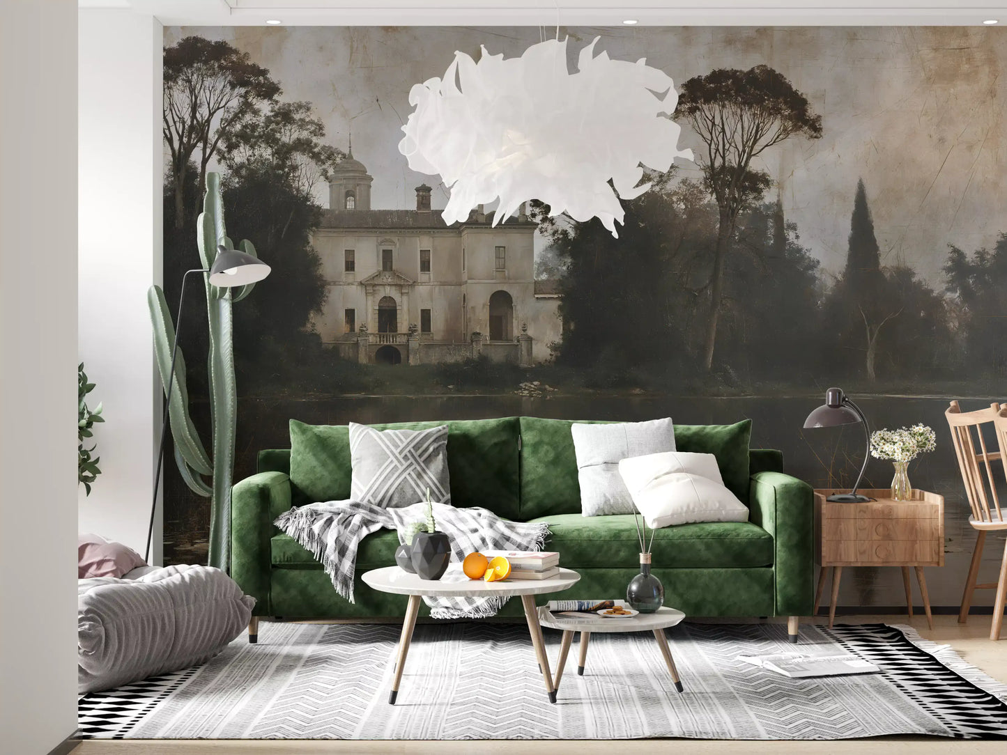 Rustic Italian Villa Lakeside Manor Wall Mural