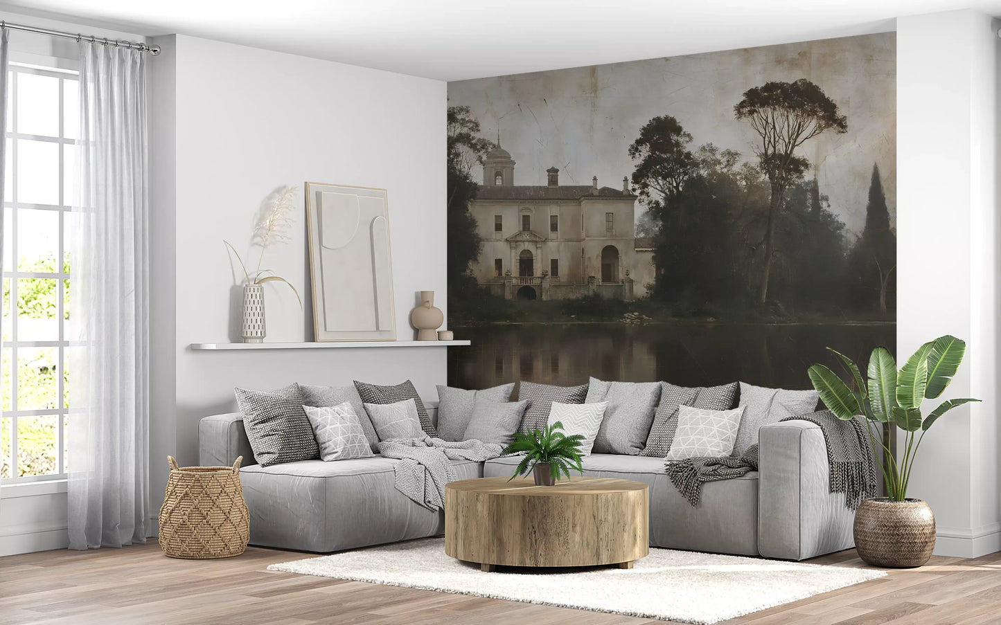 Rustic Italian Villa Lakeside Manor Wall Mural
