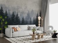 Atmospheric Evergreen Woodland Wall Mural