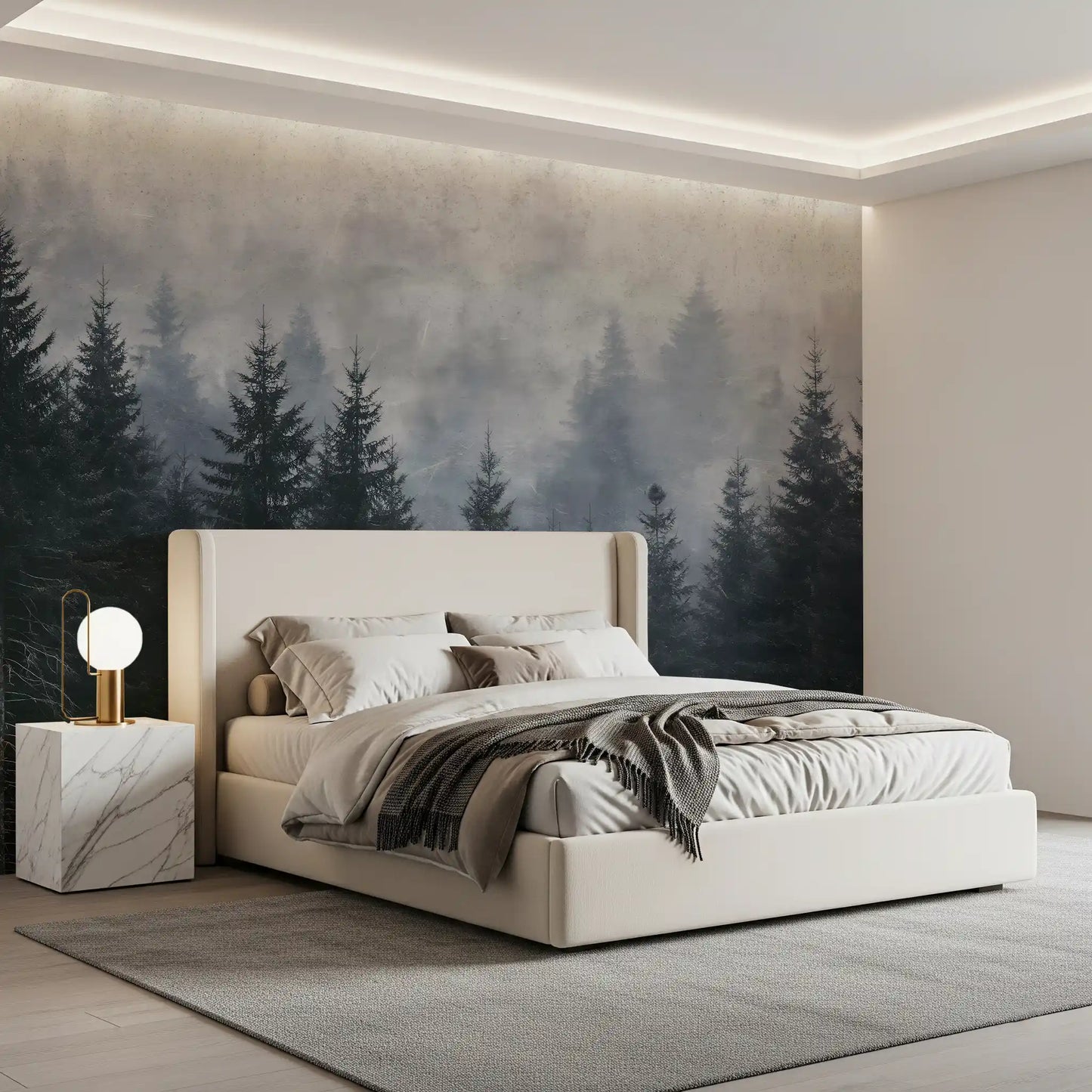 Atmospheric Evergreen Woodland Wall Mural