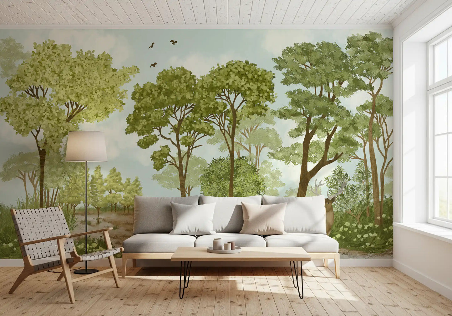 Enchanted Woodland Deer Sanctuary Wall Mural